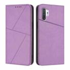 For Samsung Galaxy Note10+ 5G Strong Magnetic Frosted Flip Leather Phone Case(Light Purple) - 1