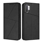 For Samsung Galaxy Note10+ 5G Strong Magnetic Frosted Flip Leather Phone Case(Black) - 1