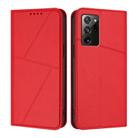For Samsung Galaxy Note20 5G Strong Magnetic Frosted Flip Leather Phone Case(Red) - 1