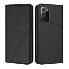 For Samsung Galaxy Note20 5G Strong Magnetic Frosted Flip Leather Phone Case(Black) - 1