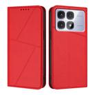 For Redmi K70 Ultra Strong Magnetic Frosted Flip Leather Phone Case(Red) - 1