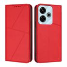 For Redmi 13 4G / 5G Strong Magnetic Frosted Flip Leather Phone Case(Red) - 1