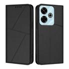 For Redmi 13 4G / 5G Strong Magnetic Frosted Flip Leather Phone Case(Black) - 1
