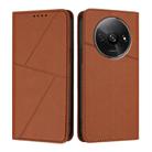 For Redmi A3 4G / A3x 4G Strong Magnetic Frosted Flip Leather Phone Case(Coffee Color) - 1
