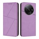 For Redmi A3 4G / A3x 4G Strong Magnetic Frosted Flip Leather Phone Case(Light Purple) - 1