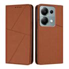 For Redmi Note 13 Pro 4G Strong Magnetic Frosted Flip Leather Phone Case(Coffee Color) - 1