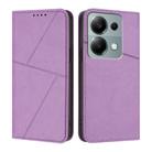 For Redmi Note 13 Pro 4G Strong Magnetic Frosted Flip Leather Phone Case(Light Purple) - 1