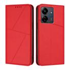 For Redmi 13C 4G / 5G Strong Magnetic Frosted Flip Leather Phone Case(Red) - 1