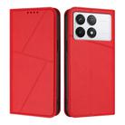 For Xiaomi Poco X6 Pro 5G / Redmi K70E Strong Magnetic Frosted Flip Leather Phone Case(Red) - 1