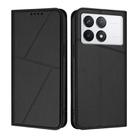 For Xiaomi Poco X6 Pro 5G / Redmi K70E Strong Magnetic Frosted Flip Leather Phone Case(Black) - 1