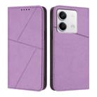 For Redmi Note 13 5G Strong Magnetic Frosted Flip Leather Phone Case(Light Purple) - 1