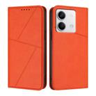 For Redmi Note 13 5G Strong Magnetic Frosted Flip Leather Phone Case(Orange) - 1
