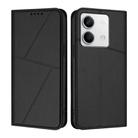 For Redmi Note 13 5G Strong Magnetic Frosted Flip Leather Phone Case(Black) - 1