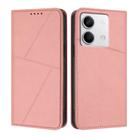 For Redmi Note 13 5G Strong Magnetic Frosted Flip Leather Phone Case(Pink) - 1