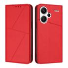 For Redmi Note 13 Pro+ Strong Magnetic Frosted Flip Leather Phone Case(Red) - 1