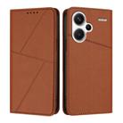 For Redmi Note 13 Pro+ Strong Magnetic Frosted Flip Leather Phone Case(Coffee Color) - 1