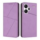 For Redmi Note 13 Pro+ Strong Magnetic Frosted Flip Leather Phone Case(Light Purple) - 1