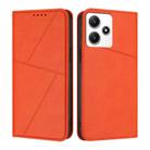 For Redmi 12 4G / 5G Strong Magnetic Frosted Flip Leather Phone Case(Orange) - 1