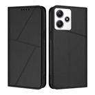 For Redmi 12 4G / 5G Strong Magnetic Frosted Flip Leather Phone Case(Black) - 1