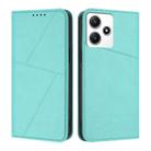 For Redmi 12 4G / 5G Strong Magnetic Frosted Flip Leather Phone Case(Light Blue) - 1