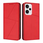 For Xiaomi Poco F5 / Redmi Note 12 Turbo Strong Magnetic Frosted Flip Leather Phone Case(Red) - 1