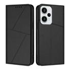 For Xiaomi Poco F5 / Redmi Note 12 Turbo Strong Magnetic Frosted Flip Leather Phone Case(Black) - 1
