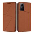 For Redmi Note 12S Strong Magnetic Frosted Flip Leather Phone Case(Coffee Color) - 1