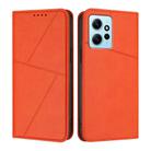 For Redmi Note 12 4G Global Strong Magnetic Frosted Flip Leather Phone Case(Orange) - 1