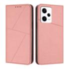 For Redmi Note 12 Pro+ Global Strong Magnetic Frosted Flip Leather Phone Case(Pink) - 1