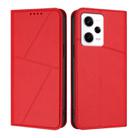 For Redmi Note 12 Pro 5G Global Strong Magnetic Frosted Flip Leather Phone Case(Red) - 1