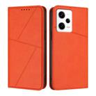 For Redmi Note 12 Pro 5G Global Strong Magnetic Frosted Flip Leather Phone Case(Orange) - 1
