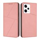 For Redmi Note 12 Pro 5G Global Strong Magnetic Frosted Flip Leather Phone Case(Pink) - 1