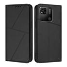For Redmi 10A Strong Magnetic Frosted Flip Leather Phone Case(Black) - 1