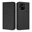 For Redmi 10C Strong Magnetic Frosted Flip Leather Phone Case(Black) - 1