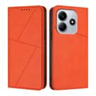 For Redmi Note 14 4G 163.25mm Strong Magnetic Frosted Flip Leather Phone Case(Orange) - 1
