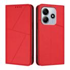 For Redmi Note 14 5G Strong Magnetic Frosted Flip Leather Phone Case(Red) - 1