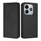 For Redmi Note 14 5G Strong Magnetic Frosted Flip Leather Phone Case(Black) - 1