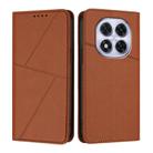 For Redmi Note 14 Pro 4G Strong Magnetic Frosted Flip Leather Phone Case(Coffee Color) - 1