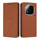 For Redmi Note 14 Pro+ Strong Magnetic Frosted Flip Leather Phone Case(Coffee Color) - 1