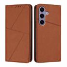 For Samsung Galaxy S25 5G / S24 5G Strong Magnetic Frosted Flip Leather Phone Case(Coffee Color) - 1