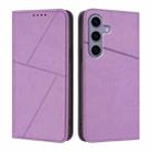For Samsung Galaxy S25 5G / S24 5G Strong Magnetic Frosted Flip Leather Phone Case(Light Purple) - 1