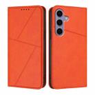 For Samsung Galaxy S25 5G / S24 5G Strong Magnetic Frosted Flip Leather Phone Case(Orange) - 1