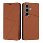 For Samsung Galaxy S25+ 5G / S24+ 5G Strong Magnetic Frosted Flip Leather Phone Case(Coffee Color) - 1
