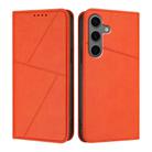 For Samsung Galaxy S25+ 5G / S24+ 5G Strong Magnetic Frosted Flip Leather Phone Case(Orange) - 1