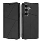 For Samsung Galaxy S25+ 5G / S24+ 5G Strong Magnetic Frosted Flip Leather Phone Case(Black) - 1