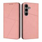 For Samsung Galaxy S25+ 5G / S24+ 5G Strong Magnetic Frosted Flip Leather Phone Case(Pink) - 1