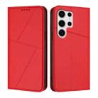 For Samsung Galaxy S25 Ultra 5G Strong Magnetic Frosted Flip Leather Phone Case(Red) - 1