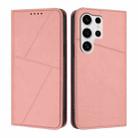 For Samsung Galaxy S25 Ultra 5G Strong Magnetic Frosted Flip Leather Phone Case(Pink) - 1