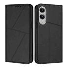 For Samsung Galaxy S25 Edge 5G Strong Magnetic Frosted Flip Leather Phone Case(Black) - 1
