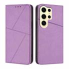 For Samsung Galaxy S24 Ultra 5G Strong Magnetic Frosted Flip Leather Phone Case(Light Purple) - 1